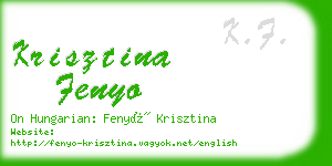 krisztina fenyo business card